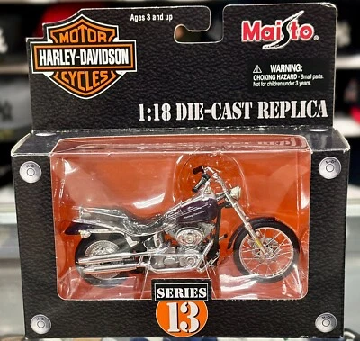 Motocicleta Harley Davidson de dos ruedas 1:18 1/18, abierta al paquete  Foto 1 de 2