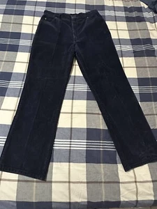 VINTAGE LL Bean BLUE Corduroy pants - MADE IN USA FREEPORT MAINE SZ 18/34 waist - Picture 1 of 9