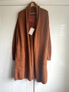 BNWT Forever Amano Abrazo Long Alpaca Coat Cardigan Coatigan in Cinnamon S/M - Picture 1 of 12