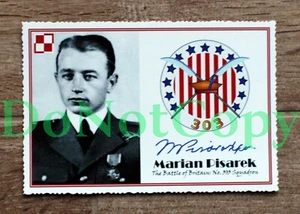 Zweiter Weltkrieg: mit CD MARIAN PISAREK 303 qn polnischer Kampfpilot Autogrammkarte + Bio - Bild 1 von 2