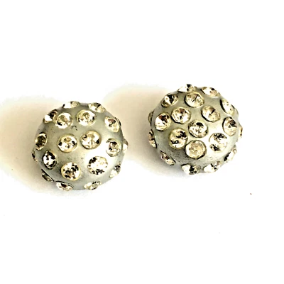 VINTAGE PAVE RHINESTONE TWO BUTTONS 3/4" - Image 1 of 2
