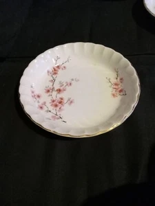 TWO (2) VINTAGE W.S. GEORGE BOLERO PEACH BLOSSOM SOUP BOWLS WITH GOLD RIMS - Picture 1 of 2