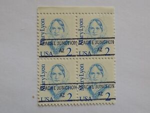 (1) MNH BLOCK OF (4) PRECAN. stamps-2 C M. LYON-W/A APACHE JUBCTION, AZ. P/C-