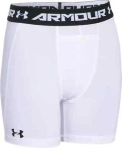 Under Armour Boys Heat Gear Baselayer Boxer Shorts, White, NEW - Picture 1 of 2