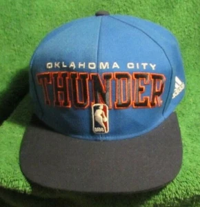 Oklahoma City Thunder OKC Adidas NBA Blue Cap Hat Snap Back Official on Court - Picture 1 of 4