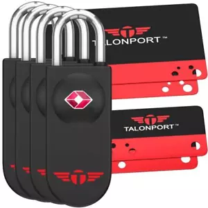 Schlüssellose TSA Gepäckschlösser mit lebenslangen Kartenschlüsseln keine Kombination zum Vergessen (4er Pack) - Bild 1 von 8