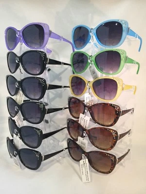 X8433 Mariposa Mujeres Gafas de sol Decoradas con Piedra del Rin Venta al por mayor 12 pares Foto 1 de 4