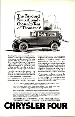 PRINT AD 1925 Chrysler Four Touring Roaring Twenties 6.5 x 10 - Image 1 of 3