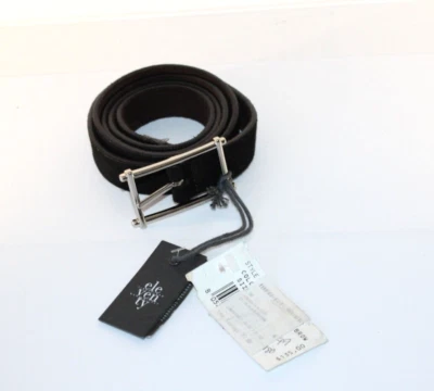 Eleventry 皮带皮革黑色和棕色麂皮绒银色五金女士 36 — 第 1/4 张图片