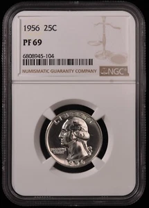 1956 Washington Quarter 25c Certified by NGC PF69 - Picture 1 of 2