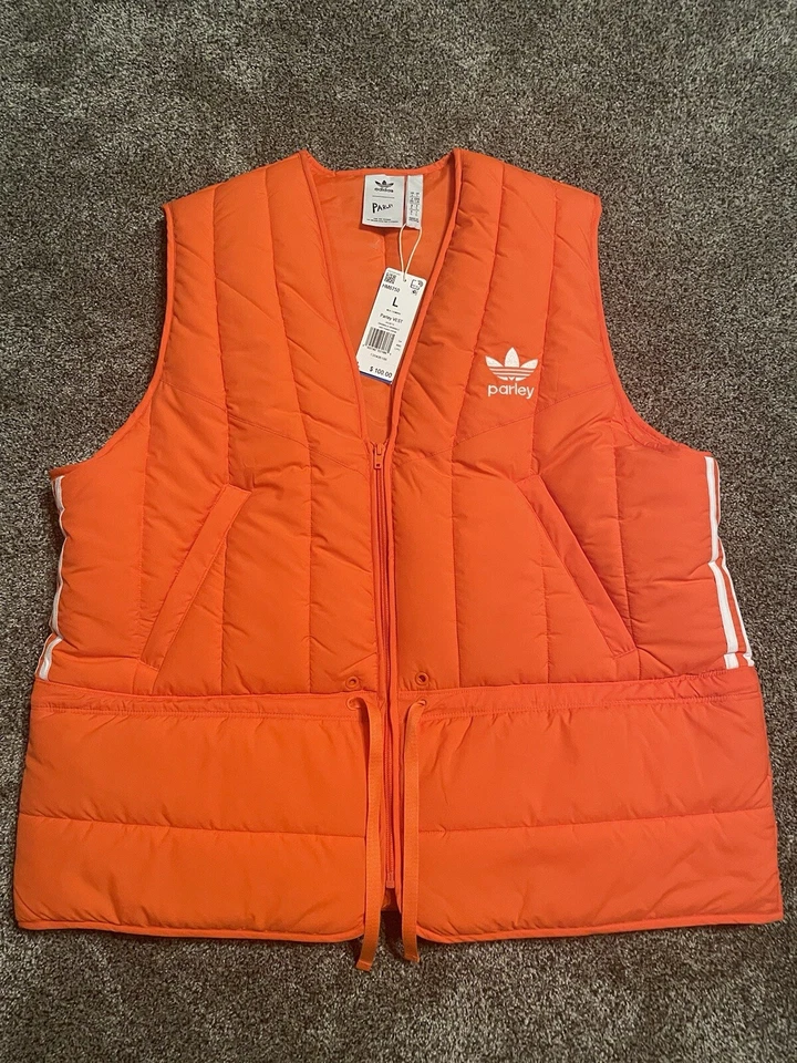 Adidas Parley Puffer Vest Men’s Sz M Adicolor Orange HM6750