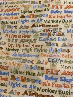 Lote de tela Debbie Mumm 6 yardas 16 pulgadas 42 W Jungle High Jinx Words algodón amarillo Foto 1 de 4