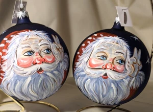 2 - 3,5 Zoll handbemalt Made in Italy Frieden auf Erden Weihnachtsmann Sternennacht Ornamente - Bild 1 von 5