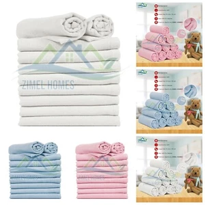 Muslin Pack of 10 Squares Baby Cloths 100% Cotton Nappy Inserts Bibs 70x70 cm - Picture 1 of 14
