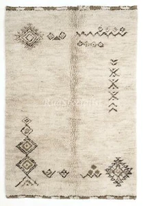 New Hand Knotted Tulu Rug, 100% Natural Un-Dyed Wool, Custom Beni Ourain Carpet - Picture 1 of 5