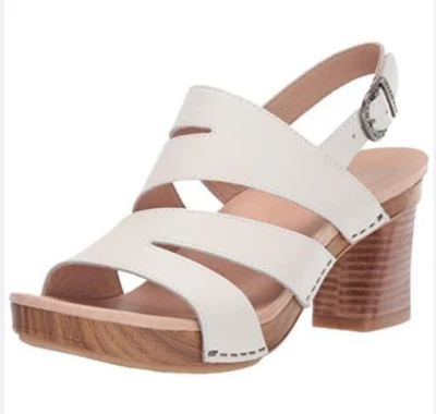 Sandalias de tacón Dansko Ashlee para mujer de cuero de becerro marfil talla 42/US 10 Foto 1 de 4