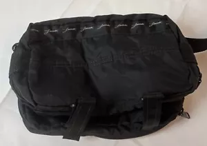 Leonardo Black Toiletry Dopp Bag Folding Hook & Loop USA Made Black - Picture 1 of 11