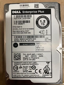 Dell HFJ8D 1.2TB 10K 2.5" 6Gbps SAS Hard Drive no Caddy - Picture 1 of 1