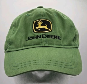 Genuine John Deere Adult Green Strapback Cap Hat Farm Tractor Hook And Loop - Picture 1 of 9