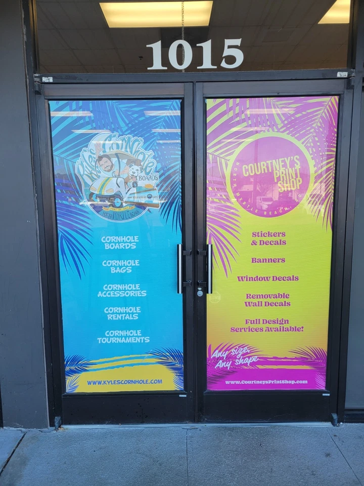 Custom Perforated Window Decals for Businesses / FULL Design Services Included! - Image 1 of 4