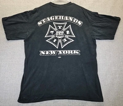 Camiseta De Colección Y2K Local One Stagehands Nueva York Bolsillo Para Hombres XL Negra Nueva York *DESGASTE* Foto 1 de 4