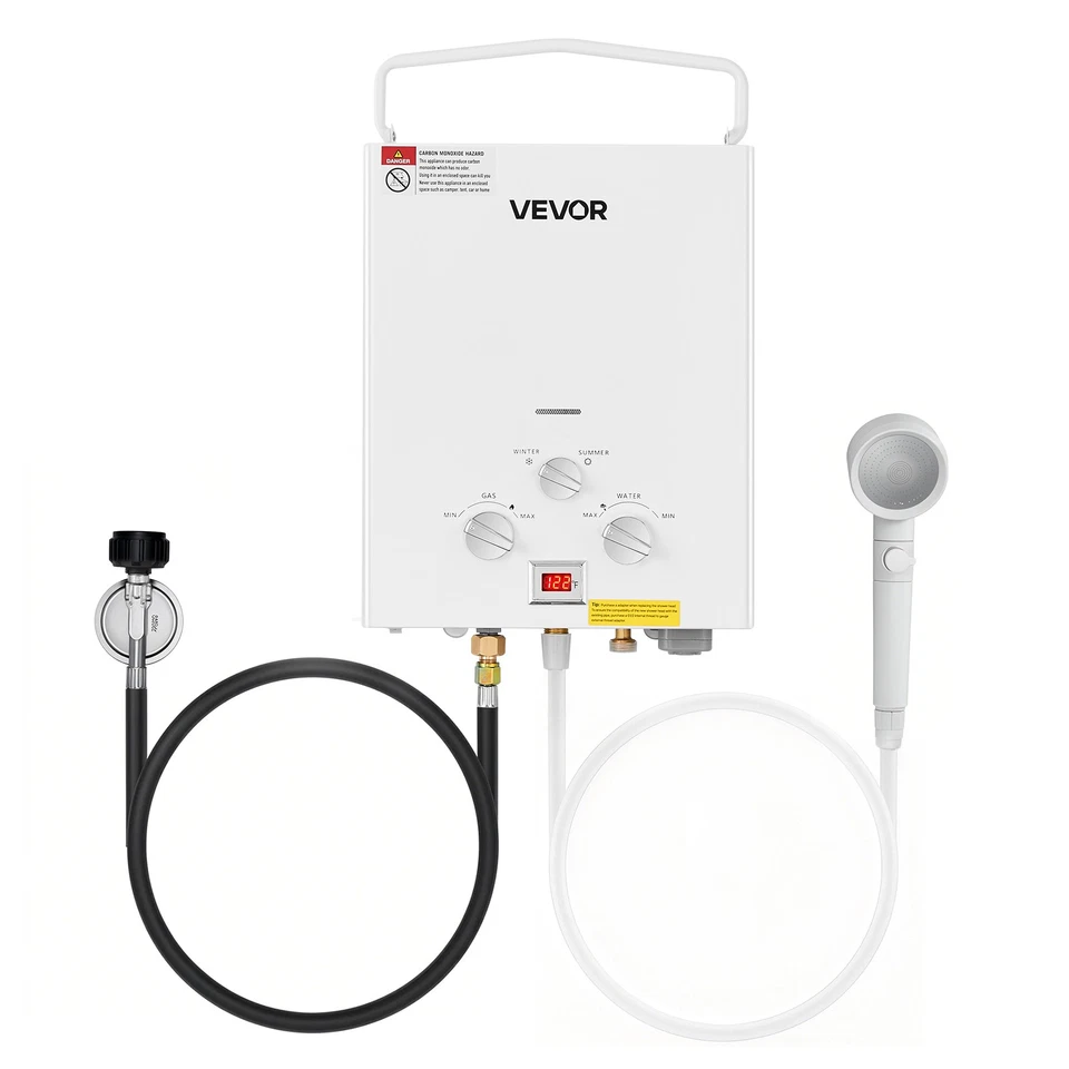 VEVOR Portable Propane Water Heater 6L Tankless with Accessory Regulator for RV