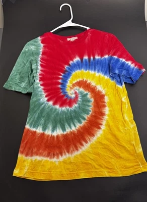 Lands’ End Kids L (14/16) Spiral Tie-Dye T-Shirt Classic Youth Tee Colorful Fun - Image 1 of 4