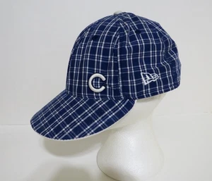 Gorra New Era 59 Fifty Chicago Cubs MLB a cuadros azul blanco ajuste verdadero 7 3/8 - Imagen 1 de 9