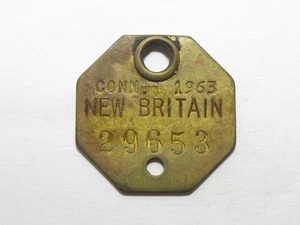 1963 New Britain Connecticut Dog Tax Tag License - #65032 - Picture 1 of 2