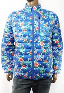 Nueva Chaqueta Empacable Para Hombre Club Room Performance Azul Estampado Floral Cremallera Completa XL - Imagen 1 de 3