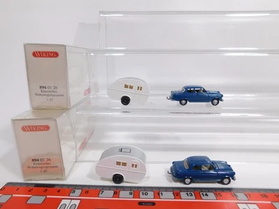 2X Wiking H0 1:87 894 01 26 Classico Rimorchio Da Campeggio Mint Box #DI161-0,5 - Immagine 1 di 4