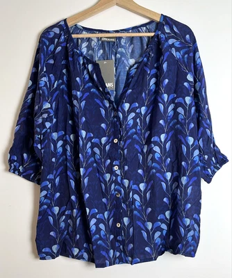 DREAMS - FLORAL BLOUSE - SIZE S - BLUE - Image 1 of 4