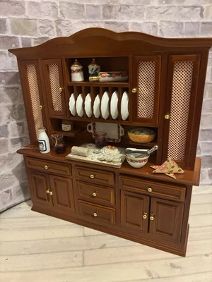 Dolls House 1/12 Scale Miniature Reutter Kitchen Cabinet Dresser & Accessories  - Image 1 of 4