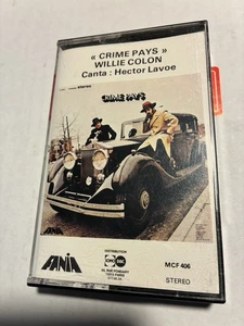 Willie Colon Stereo Cassette Tape “ Crime Pays” FANIA! - Picture 1 of 2