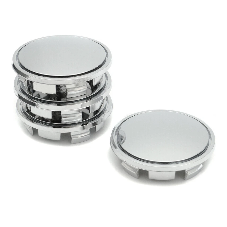 4 peças tampa de cubo central de roda aro automático carro cromado prata para 65 mm - Imagem 1 de 4