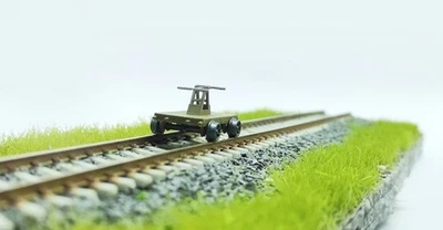 HO 1/87 Diorama Hand-Cranked Track Car Model Railway Layout Train Accessory Prop - Image 1 of 4