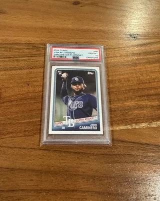 Junior Caminero 2024 Topps Throwback TBT ‘88 Super Rookie PR /1839 PSA 10 Gem RC - Image 1 of 2