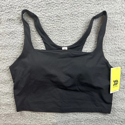 All in Motion Womens Medium Light Support Rib Square Neck Cropped Sports Bra - Image 1 of 4