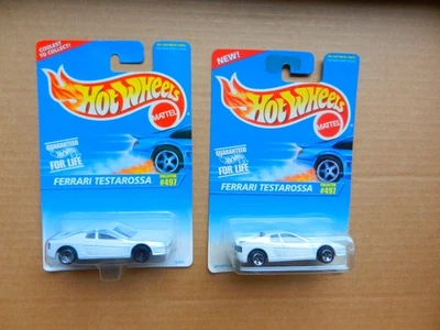 Ferrari Testarossa Hot Wheels #497 BLANCO con ruedas con cordones y ruedas de 5 radios ¡leer!! Foto 1 de 3