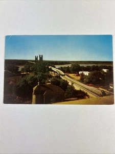 Over And Under Two Lane Bridge Yankton South Dakota Vintage Postcard 1953 RRPC - Picture 1 of 2