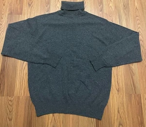 Lord & Taylor Sweater Mens Large Turtleneck Two-Ply Cashmere Charcoal - Picture 1 of 9