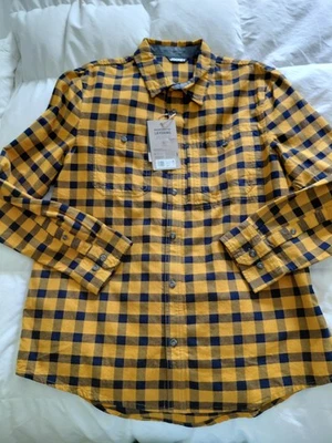 Jockey Outdoors Luke Bryan Mens Flannel Field Shirt Gold & Black Buffalo Ck READ - Image 1 of 4