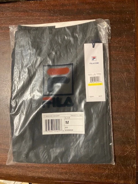 FILA Stretch Woven 7 Inch Medium Black Mens Tennis Shorts - Image 1 of 1