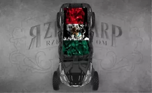 4 SEAT UNIVERSAL ROOF FITS POLARIS RZR CAN-AM SMOKE MEXICAN FLAG WRAP - Foto 1 di 1