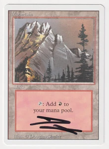 Signed Mountain (Gray) Proof NM Revised Artist Douglas Shuler 1994 MTG Magic AP! - Picture 1 of 2