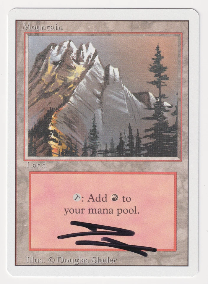 Signed Mountain (Gray) Proof NM Revised Artist Douglas Shuler 1994 MTG Magic AP! - Image 1 of 2