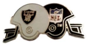 Raiders Pins RARE Hard to Find Raiders DBL NFL Helmet FANTASY Collector Pin - Picture 1 of 2