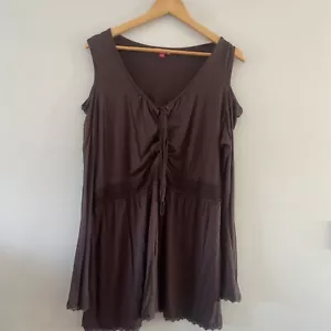 Joe Brown Cold Shoulder Womens Top 18 Gypsy Style Brown Long Sleeve Floaty - Picture 1 of 14