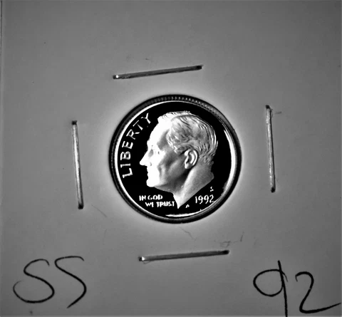 1992 S Silver Proof Roosevelt Dime 90% Silver Cover