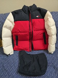 Tommy Hilfiger Men's Red,white,blue Alaska  PUFFER Down Coat, Size Large - Picture 1 of 8